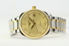 LADIES LONGINES STEEL AND GOLD AUTOMATIC WRISTWATCH
