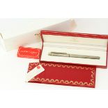 *TO BE SOLD WITHOUT RESERVE* MUST DE CARTIER FOUNTAIN PEN WITH BOX AND PAPERS, silver case, tri