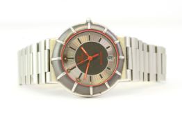 OMEGA SEAMASTER DYNAMIC DRIVERS WATCH REFERENCE 1430, two tone dial with red hands, baton hour