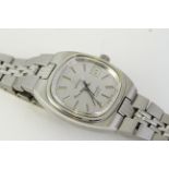 *TO BE SOLD WITHOUT RESERVE* LADIES OMEGA SEAMASTER QUARTZ , square cushion silver dial, stainless