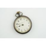 ***TO BE SOLD WITHOUT RESERVE***SHOCK PROOF LEVER POCKET WATCH, circular off white dial with hands