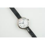 ***TO BE SOLD WITHOUT RESERVE*** WW1 ERA SILVER ATLAS TRENCH WATCH, circular white dial with hands