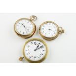 ***TO BE SOLD WITHOUT RESERVE*** GROUP OF THREE POCKET WATCHES INCL. ELGIN, gold plated elgin pocket