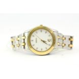 *TO BE SOLD WITHOUT RESERVE* GUCCI DRESS WATCH, white dial, diamond set hour markers, steel and gold