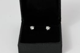 18ct Gold Diamond Stud Earrings. Approximately 1ct of diamonds set in white 18ct gold, stud and