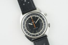 OMEGA CHRONOSTOP SEAMASTER WRISTWATCH REF. 145.007, circular black dial with stick hour markers