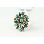 Fine 14ct gold and matrix turquoise ring. Set in 14ct gold marked 14k. Measures 2.9cm in length .