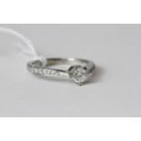 Fine 9ct White Gold 50pt Diamond Solitaire Ring Marked 0.50 for 50pts as well as a full 9ct Gold