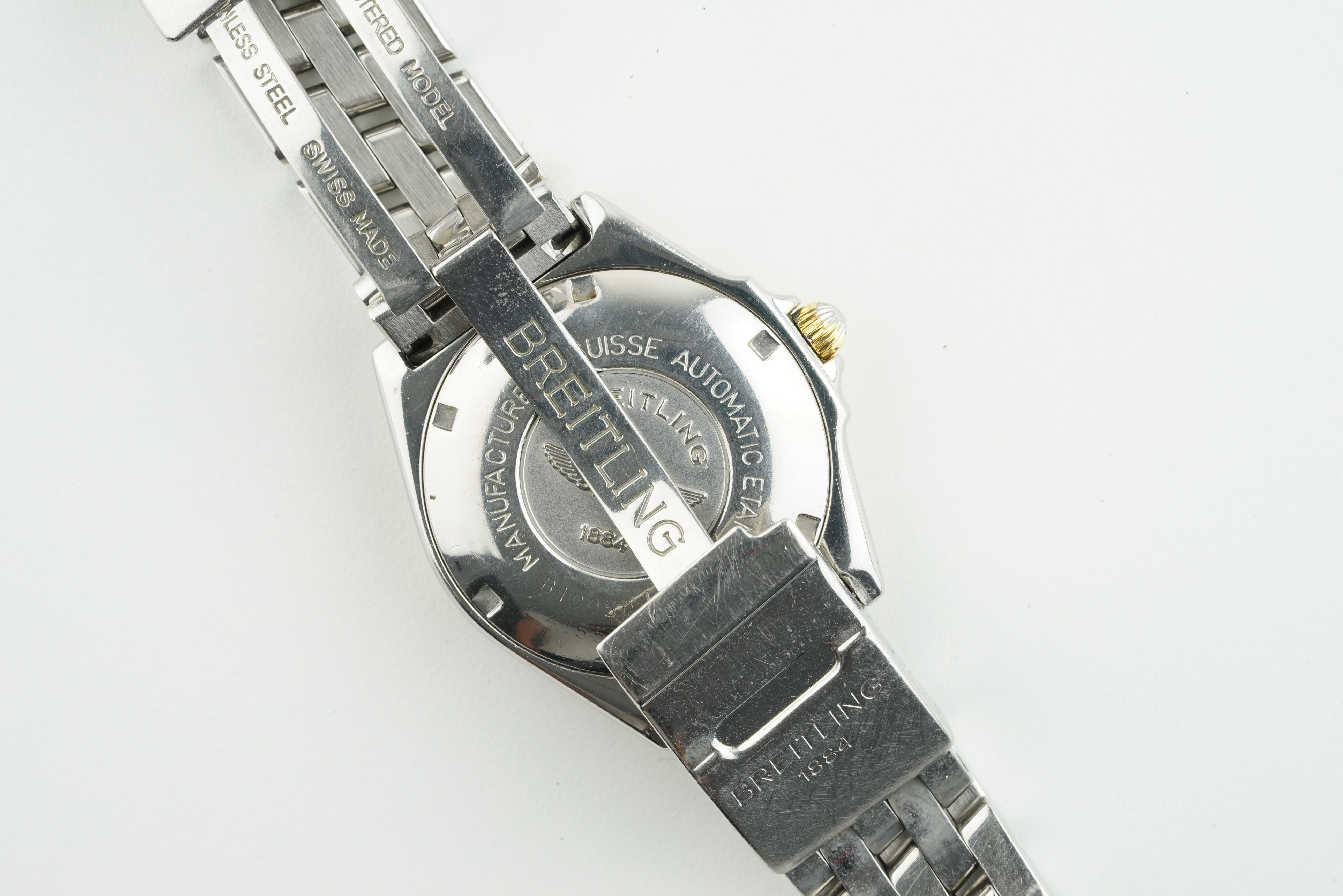 BREITLING WINGS STEEL GOLD AUTOMATIC WRISTWATCH W/ GUARANTEE PAPERS REF. B10050 CIRCA 1997, circular - Image 3 of 3