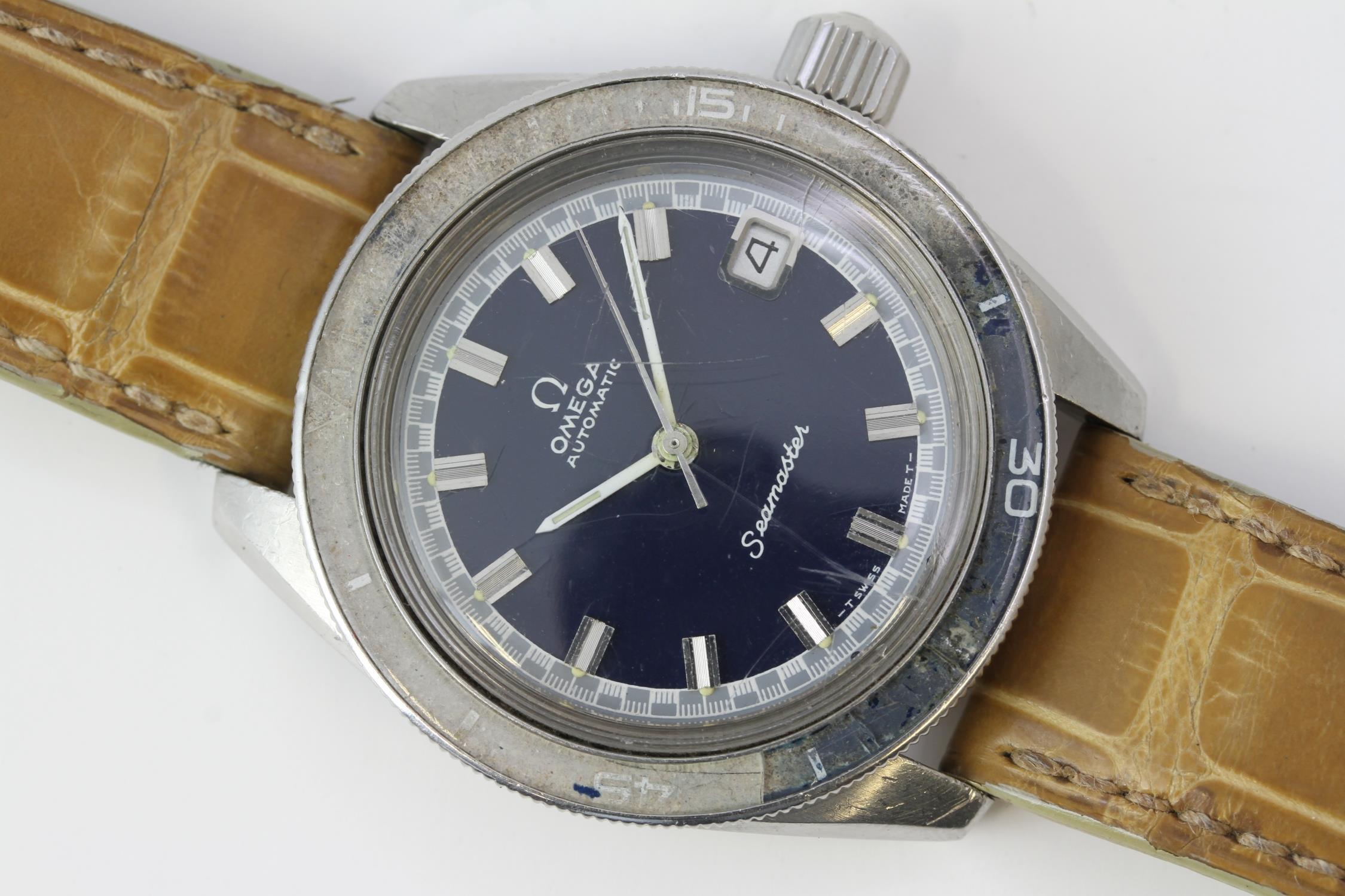 VINTAGE OMEGA SEAMASTER 60 166.062 CIRCA 1969, circular blue dial with baton hour markers, outer