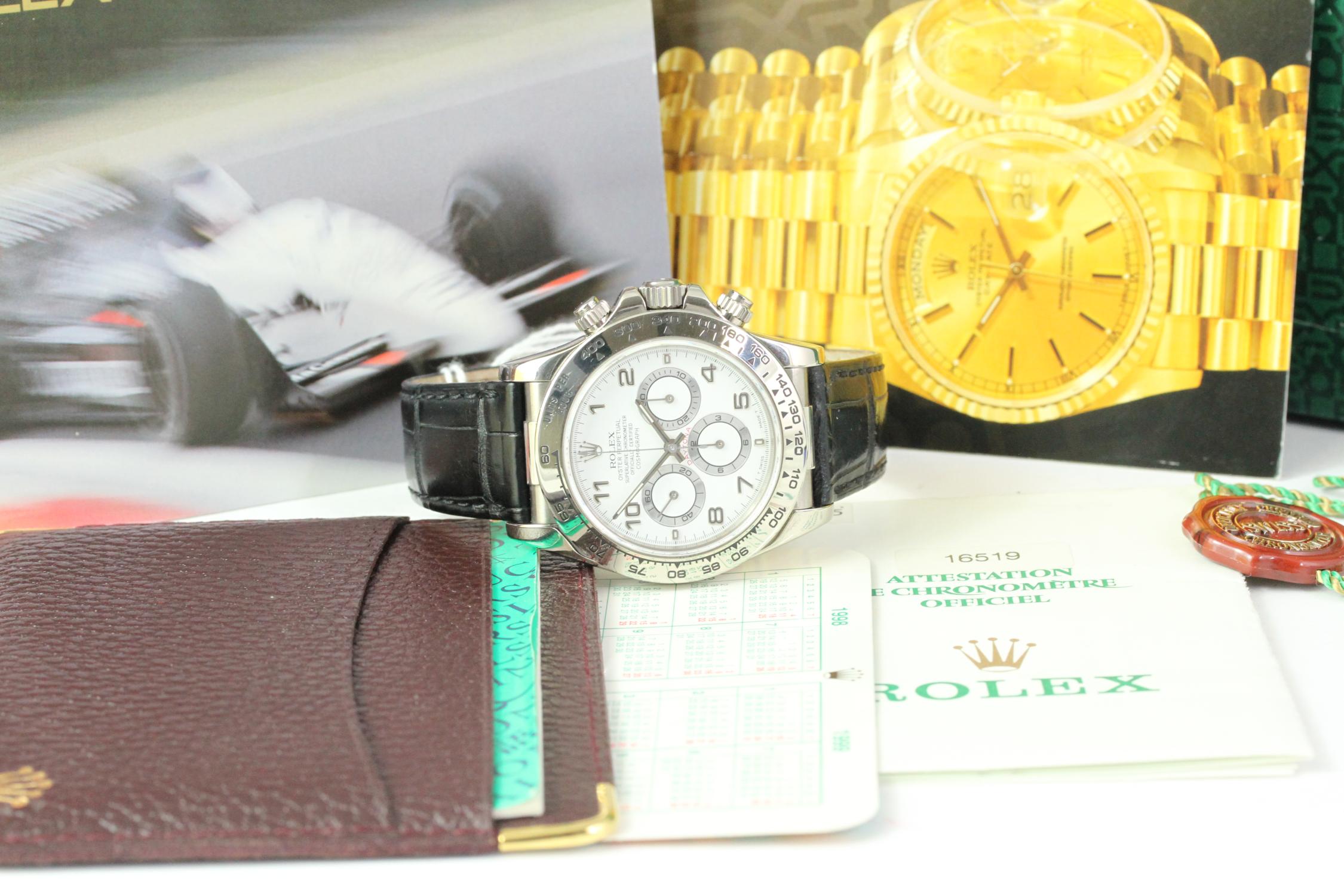 RARE 18CT ROLEX ZENITH DAYTONA 16519 FULL SET 1997