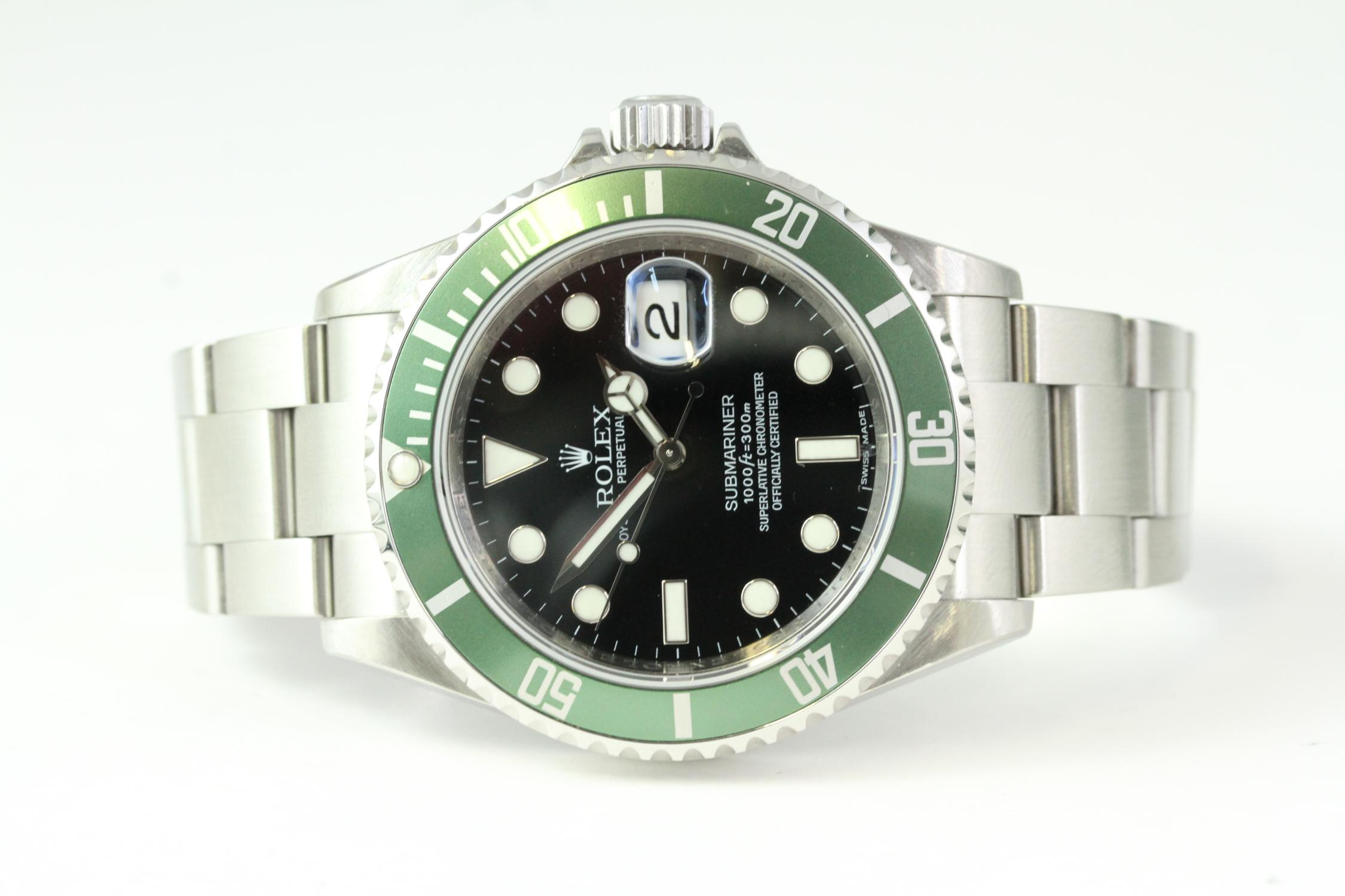 ROLEX SUBMARINER 'KERMIT' 16610LV BOX AND PAPERS 2009 - Image 4 of 10