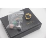Gilbert and Albert designer 18ct gold interchangeable ring in original box. Comes with a selection