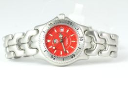 LADIES TAG HEUER PROFESSIONAL 200M REFERENCE WG1310, red dial, 30mm case, stainless steel with