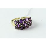 Fine 9ct gold amethyst and diamond ring. Uk size T . Weighs 4.1 grams. Hallmarked