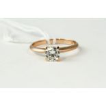 18kt Rose gold solitaire diamond ring, approximately 0.73cts G/SI1, weighs 2.3 grams . Uk size N,