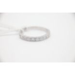 Antique Art Deco Platinum and Diamond Half Eternity Ring Marked PLAT and set with Diamonds with an