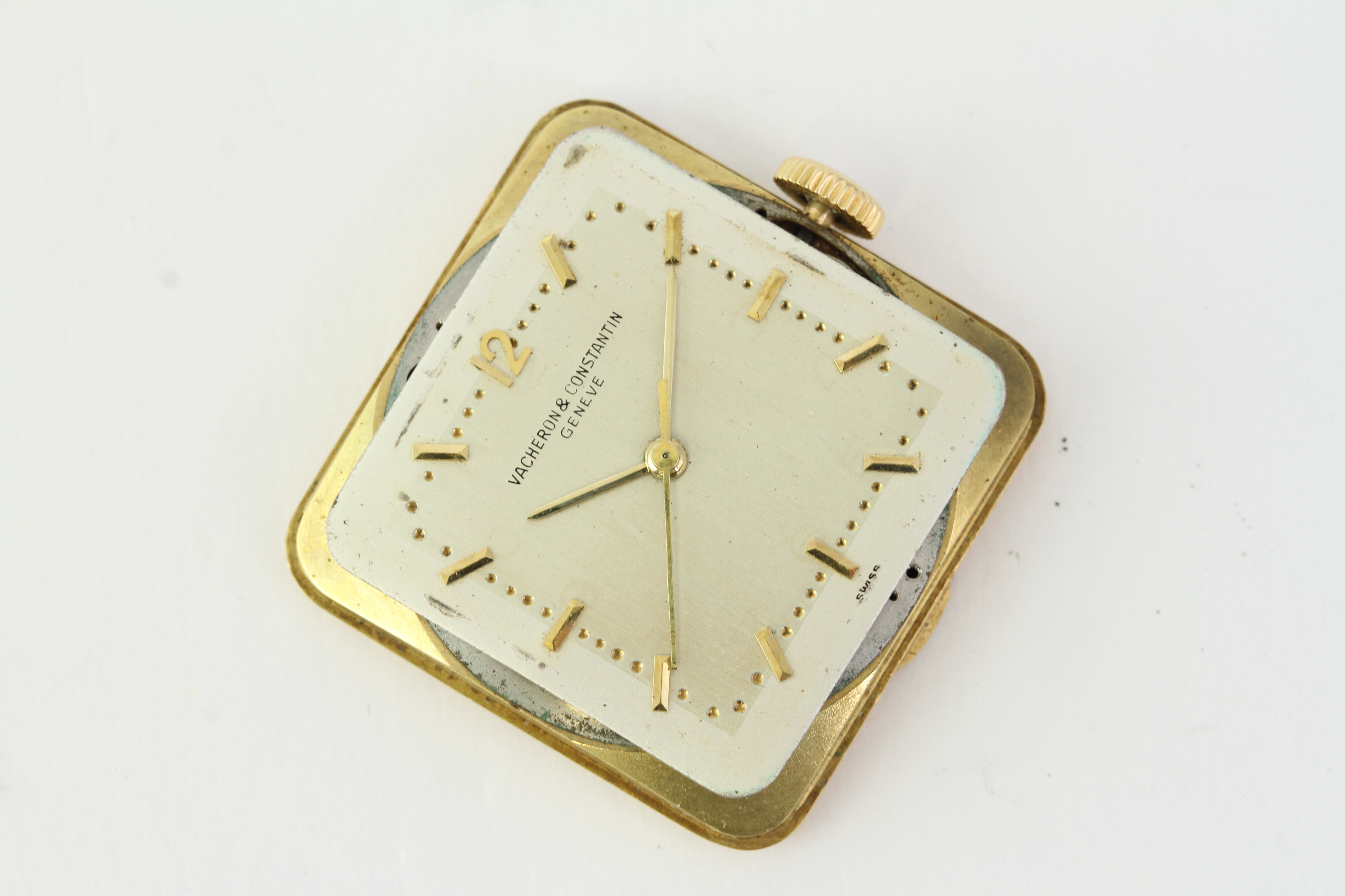 VINTAGE 18CT VACHERON & CONSTANTIN DRESS WATCH, square dial with baton and dot markers, heavy 18ct - Image 5 of 5