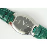 EBEL LICHINE, Textured black dial, 28mm x 30mm stainless steel case, On an integrated green