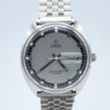 OMEGA SEAMASTER COSMIC DAY DATE AUTOMATIC IN STAINLESS STEEL CASE ON UNUSUAL BRACELET DATED 1969.
