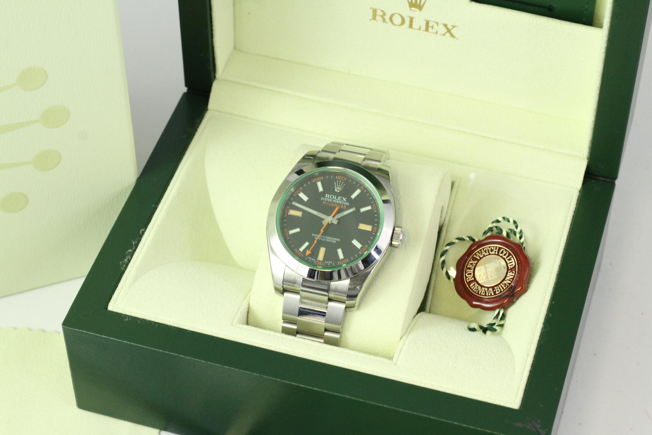 UNWORN ROLEX MILGAUSS 116400GV BOX AND PAPERS - Image 3 of 10