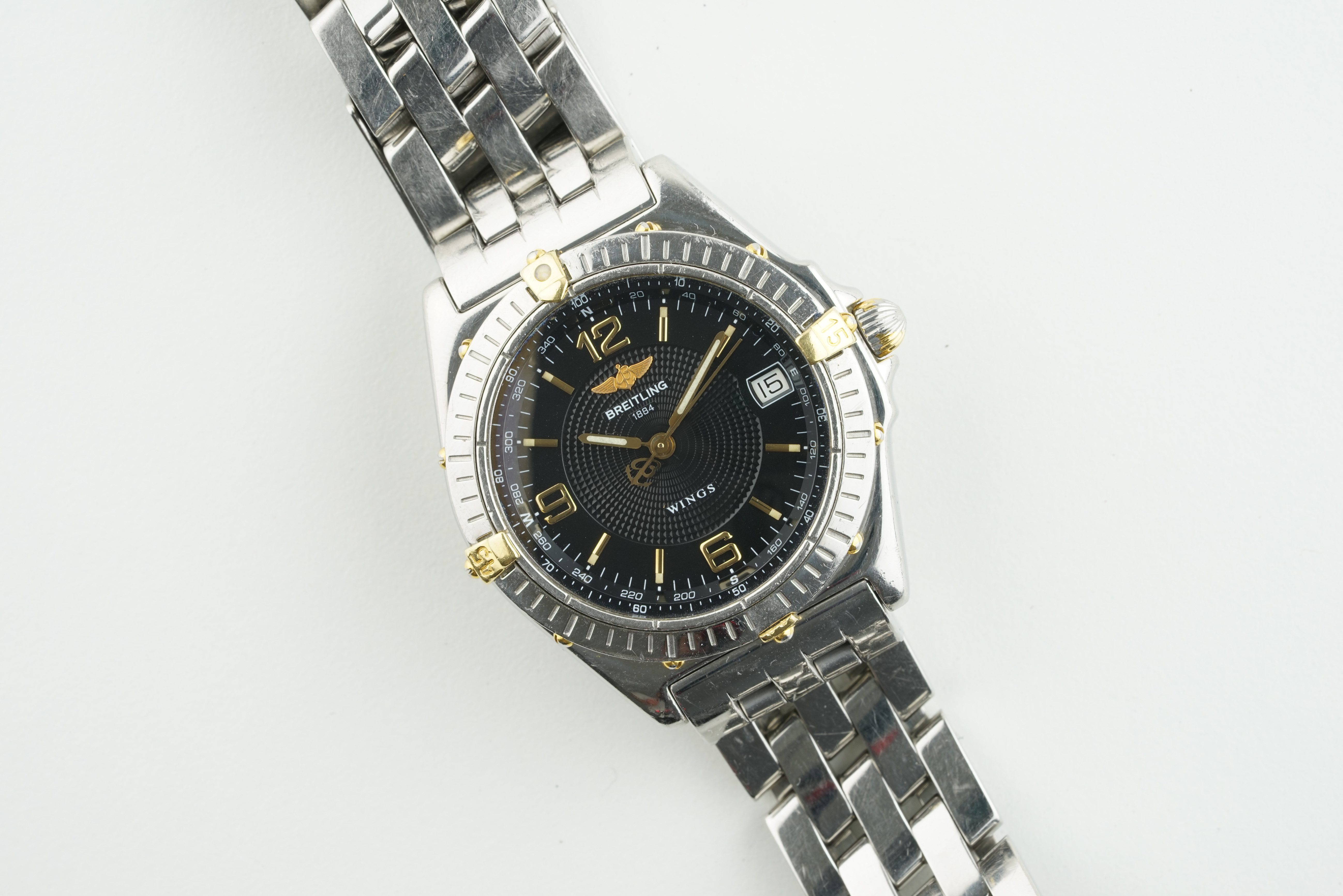 BREITLING WINGS STEEL GOLD AUTOMATIC WRISTWATCH W/ GUARANTEE PAPERS REF. B10050 CIRCA 1997, circular - Image 2 of 3