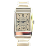 OMEGA ART DECO STYLE WRISTWATCH IN STAINLESS STEEL CASE WITH CALIBER 20F CIRCA 1930S. CAL. 20F,