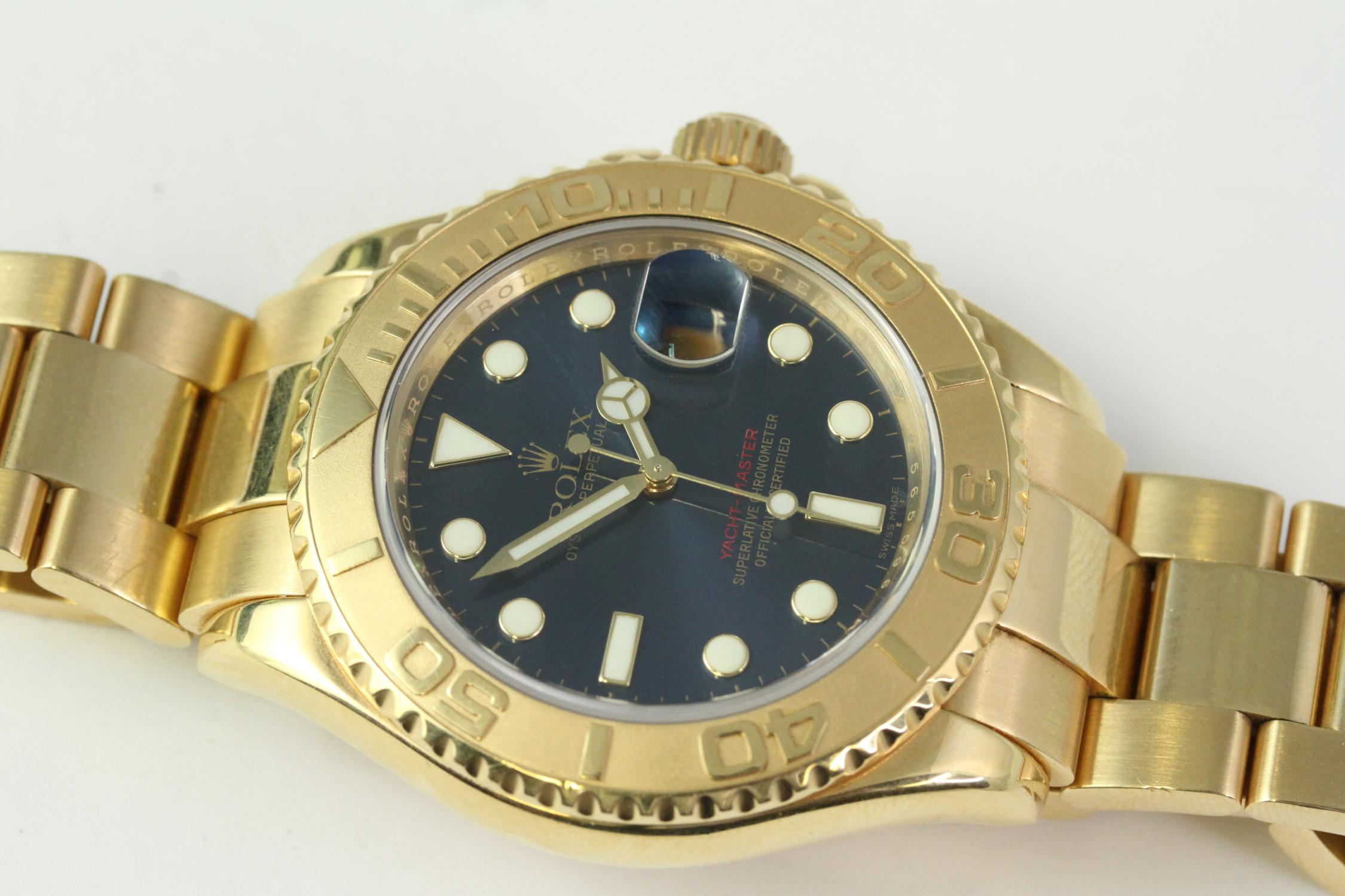 18CT GOLD ROLEX YACHT-MASTER 16628 WITH BOX AND PAPERS 2008 - Image 12 of 12
