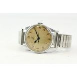 VINTAGE OMEGA MILITARY 6B/159 MANUAL WIND WRISTWATCH, circular patina dial with arabic numeral