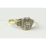 Antique 18ct gold art deco diamond . Marked 18ct PT. Uk size n 1/2 . Weighs 2.4 grams