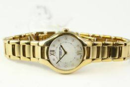 RAYMOND WEIL AUTOMATIC REFERENCE 5124, MOTHER OF PEARL DIAL, DIAMOND DOT, GOLD PLATED CASE AND