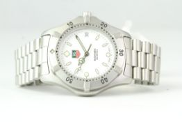 TAG HEUER AUTOMATIC 200M REFERENCE WE2111, white dial with luminous hour markers, steel rotating