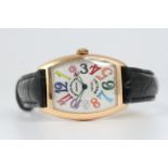18CT FRANCK MULLER COLOUR DREAMS REFERENCE 7502 QZ, multicoloured Arabic numeral dial, 27 mm 18CT