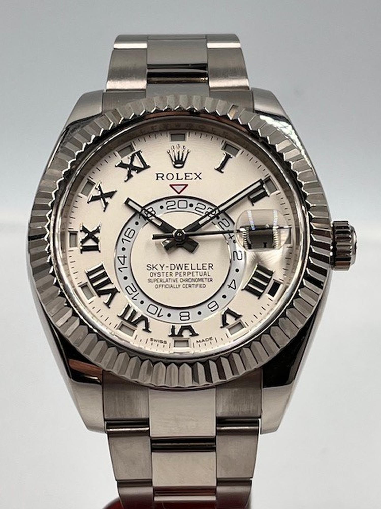 18CT WHITE GOLD ROLEX SKYDWELLER 326939 BOX AND PAPERS 2013 - Image 3 of 8