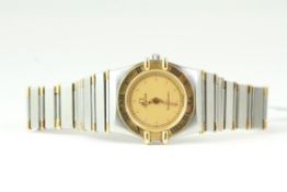 LADIES OMEGA CONSTELATION, Champagne dial, 22mm stainless steel case, bi-colour integrated
