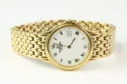 RAYMOND WEIL DRESS WATCH REF 5568, white dial gold Roman numerals, 34mm gold plated case and