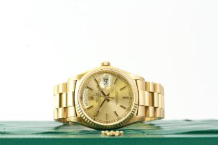 18CT ROLEX DAY DATE REFERENCE 18038 WITH BOX CIRCA 1978