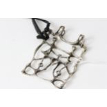 Fine sterling silver brutalist possibly henri Moore inspired pendant. Set in solid sterling silver