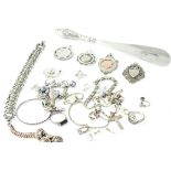 Fine quantity of sterling silver jewellery , this lot incudes several watch fobs, chains and