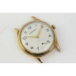 VINTAGE 9CT GARRARD MANUAL WIND WRISTWATCH, circular white dial with arabic numeral hour markers,