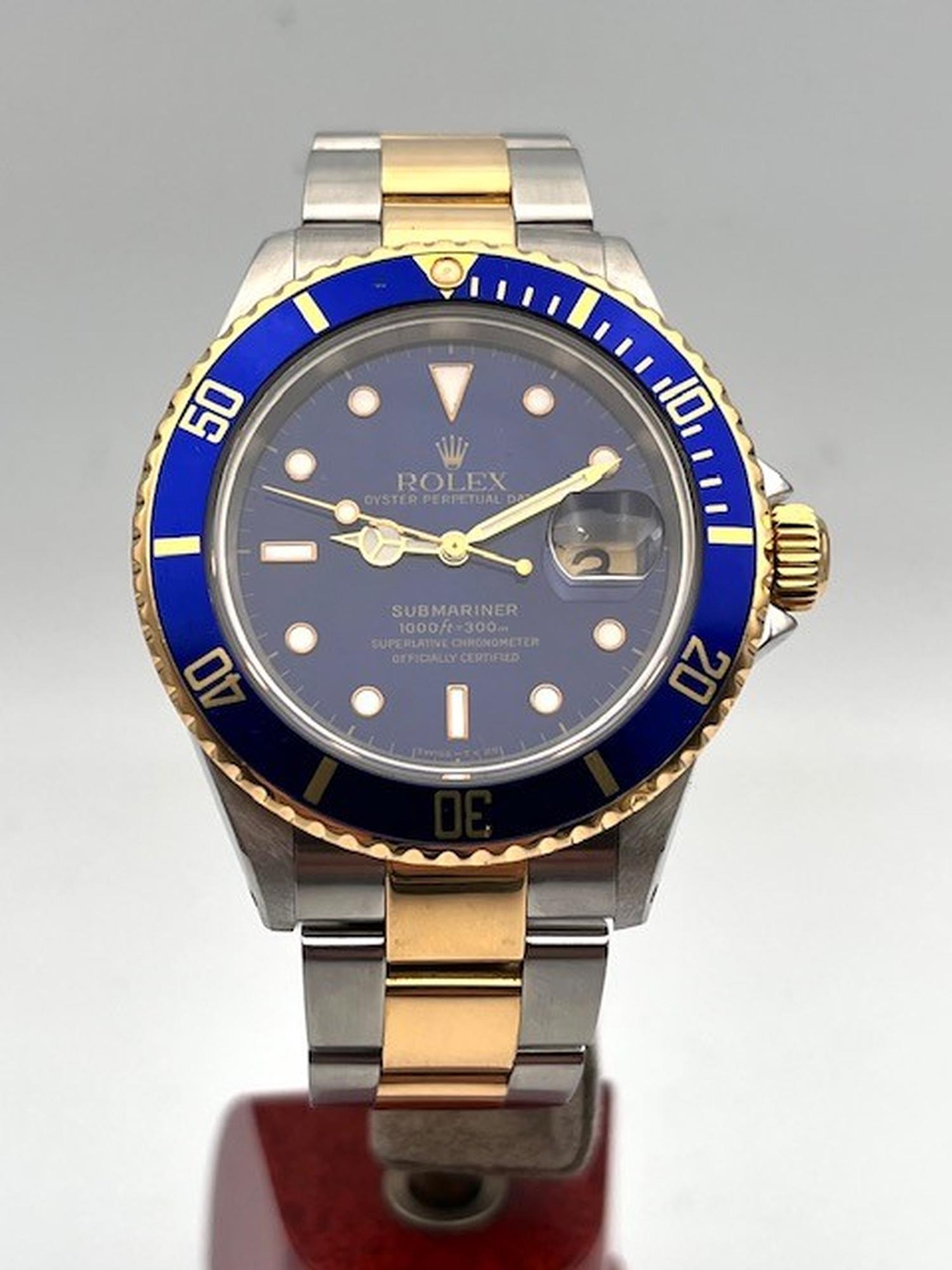 ROLEX BI-COLOUR SUBMARINER 16613 BOX AND PAPERS 1994 - Image 3 of 7