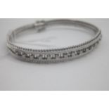 Vintage 18ct White Gold Diamond Bracelet Marked 750 18CT set with multiple Brilliant Cut Diamonds.