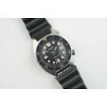 SEIKO AUTOMATIC DIVERS WRISTWATCH REF. 6105-8000, circular black dial with hour markers and hands,