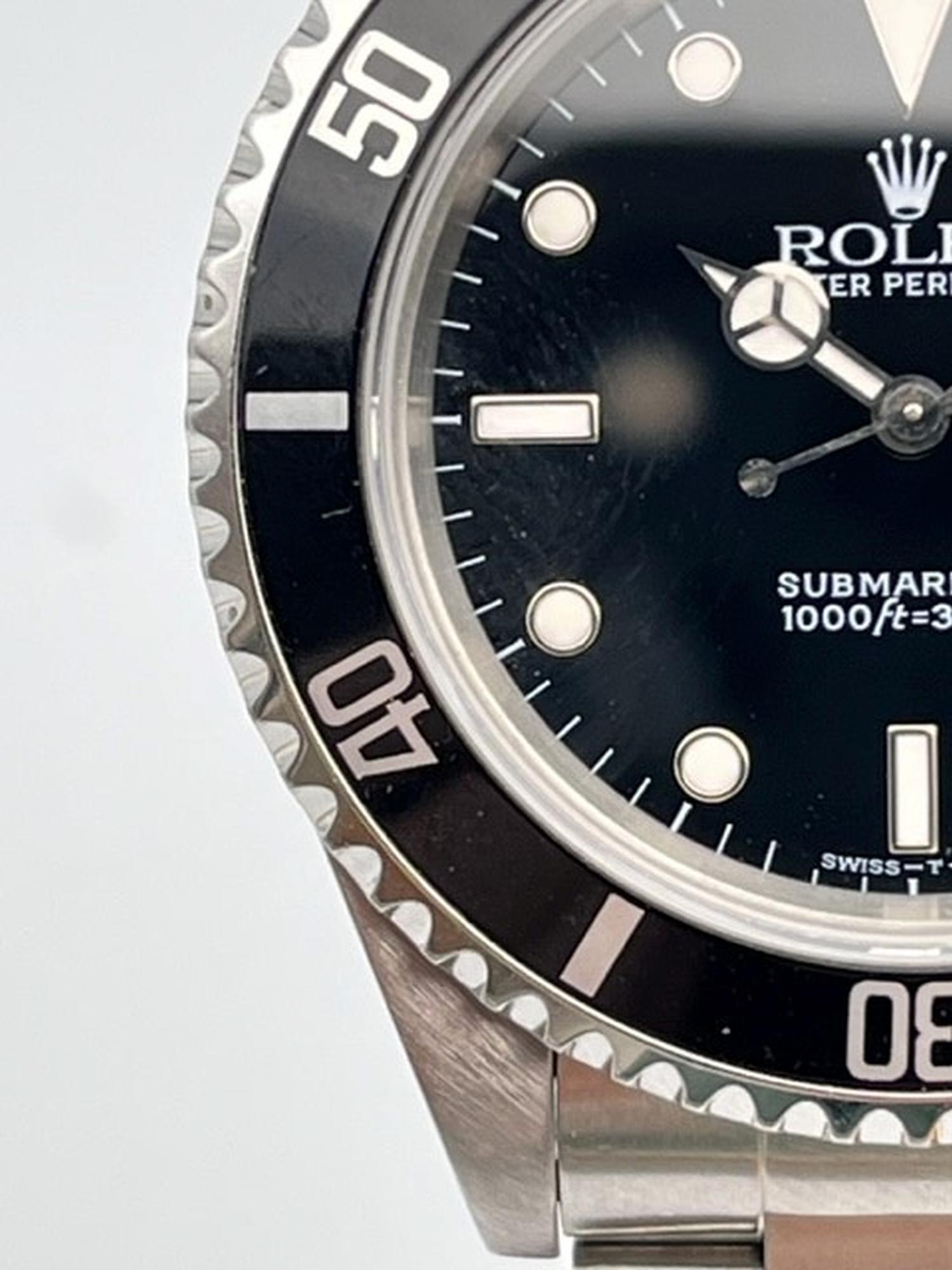 ROLEX SUBMARINER NO DATE 14060 WITH BOX AND PAPERS 1998 - Image 6 of 9