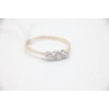 18ct Gold Diamond Three Stone Ring Marked 18CT PLAT by the maker HG&S with an estimated 40pts of