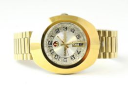 RADO DIASTAR REFERENCE 648.0419.3, diamond set dial, Arabic numerals, gold plated case and bracelet,