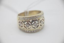 Fine 18ct Gold and Diamond Ring Marked 750 for 18ct Gold set with Channel set Brilliant Cut