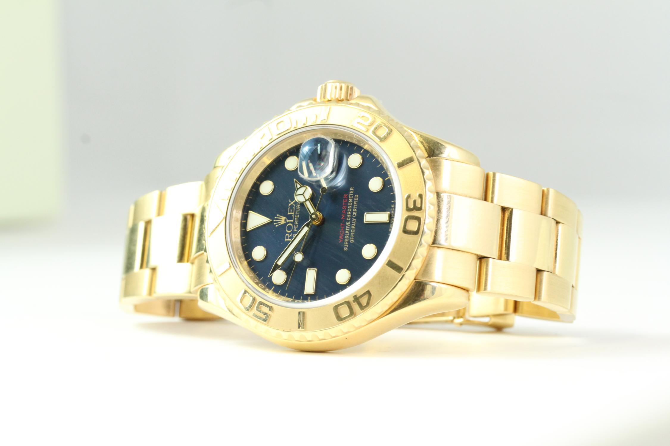 18CT GOLD ROLEX YACHT-MASTER 16628 WITH BOX AND PAPERS 2008 - Image 5 of 12