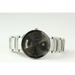 RADO DAY DATE CENTRIX AUTOMATIC WRISTWATCH WITH BOX, silver dial with baton hour markers, day and