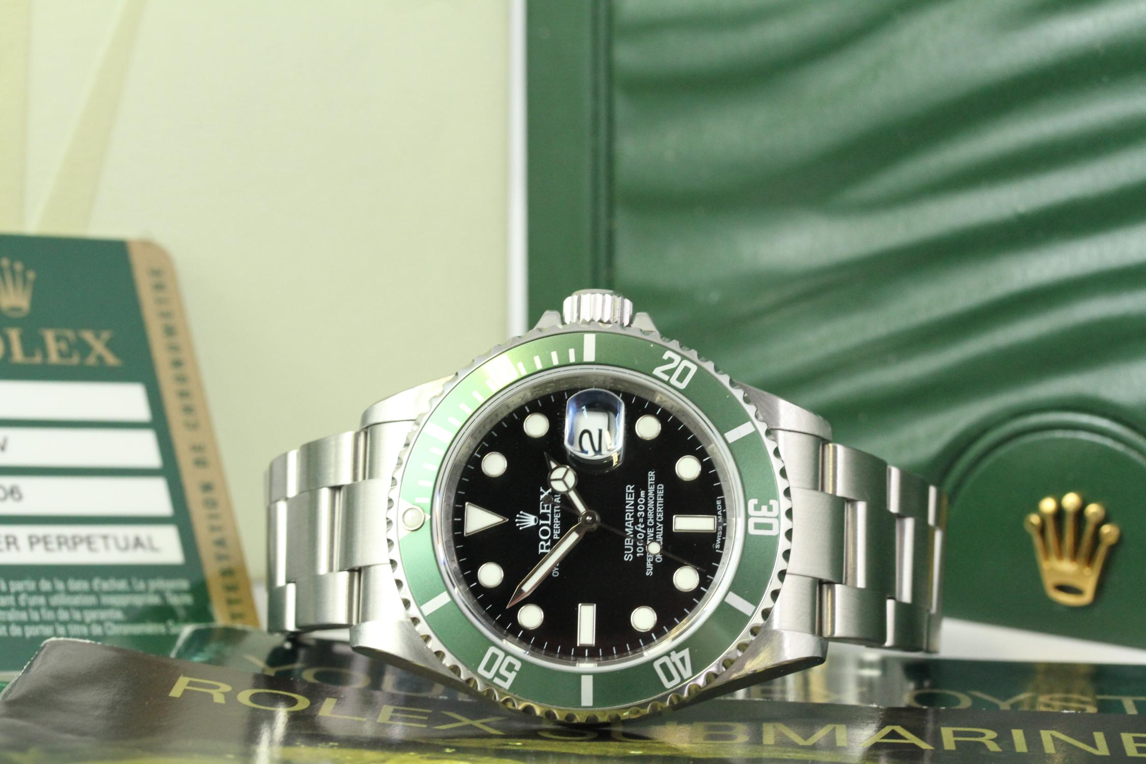 ROLEX SUBMARINER 'KERMIT' 16610LV BOX AND PAPERS 2009 - Image 3 of 10